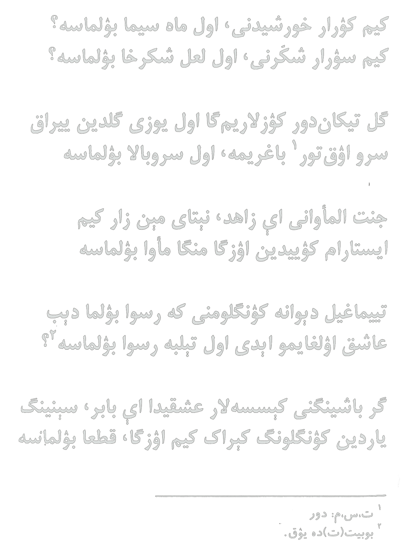 Kim ko‘rar xurshidni, ul mohsiymo bo‘lmasa ...